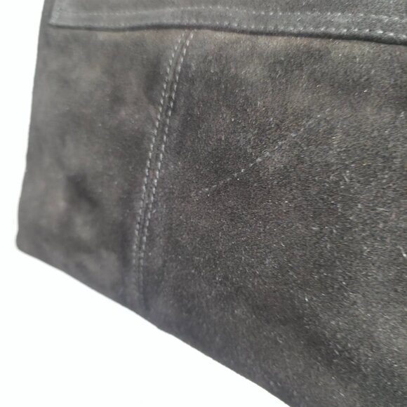 Coletta 90s Vintage Black Suede Flap Bag - Picture 7 of 11